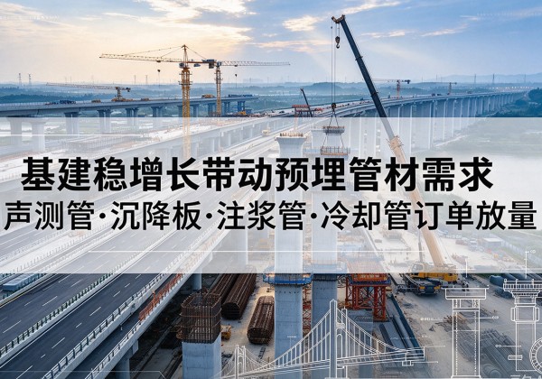 马关基建稳增长带动预埋监测管材需求，声测管、沉降板、注浆管订单持续放量